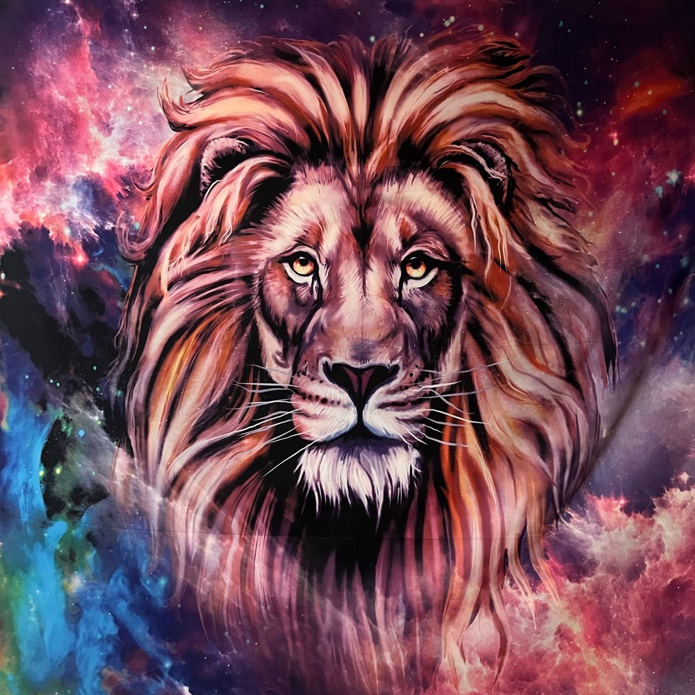 Vibrant Lion Wall Tapestry